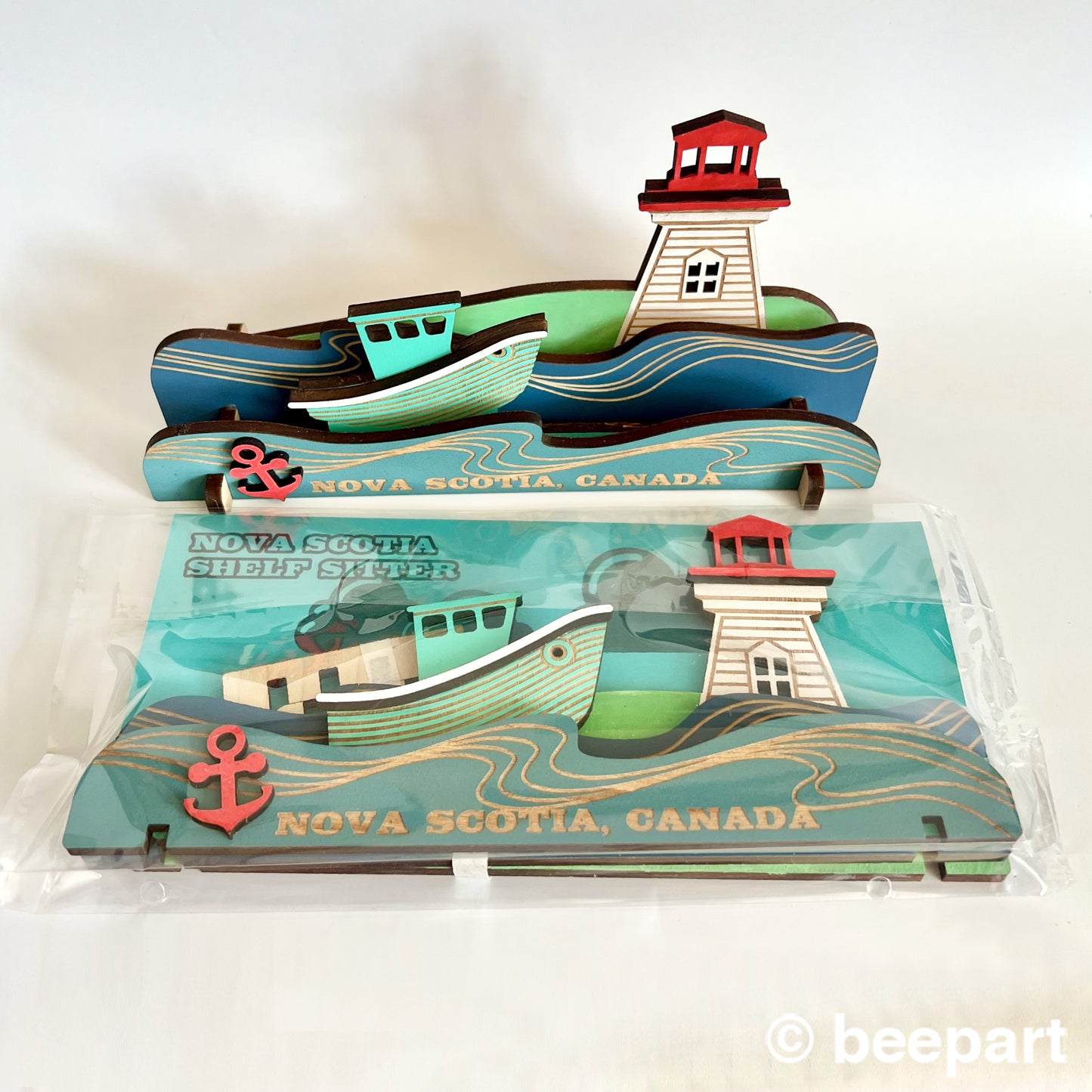 Nova Scotia Wooden Shelf Sitter – Handmade Painted Wood Decor