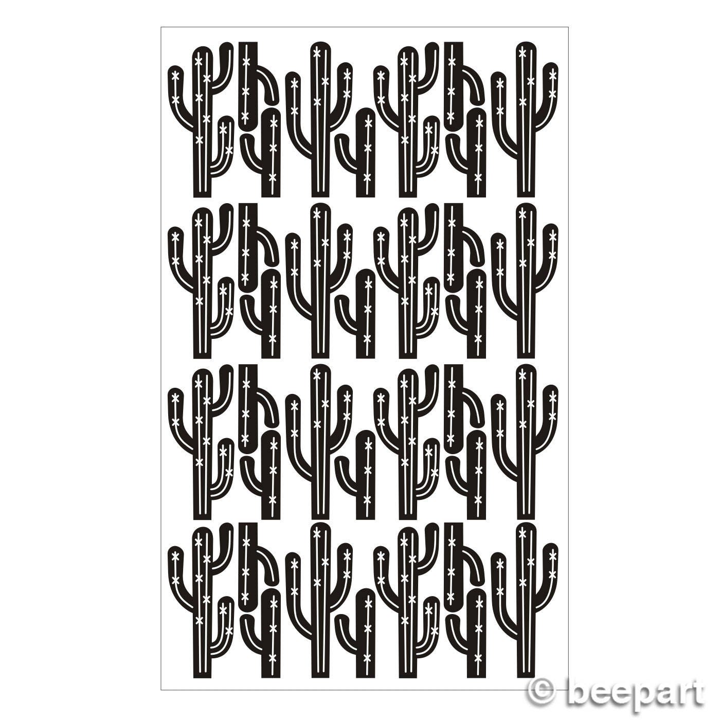 Cactus Wall Decal Set | Southwestern Desert Art for Living Room & Home