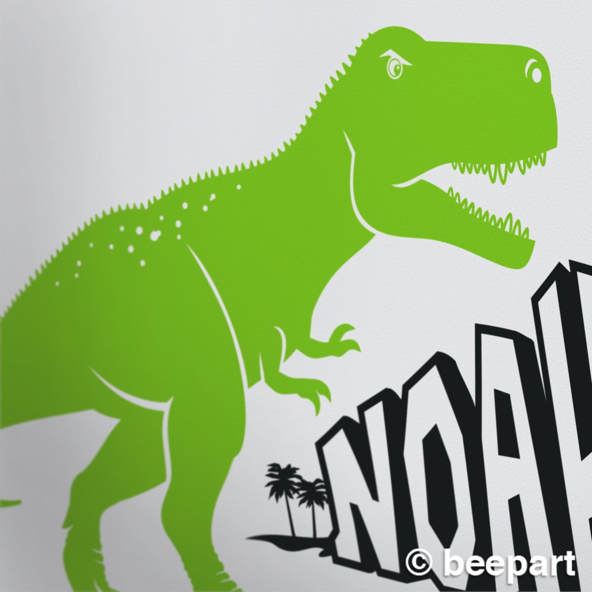 T-Rex Personalized Dinosaur Wall Decal | Custom Name Kids Room Decor