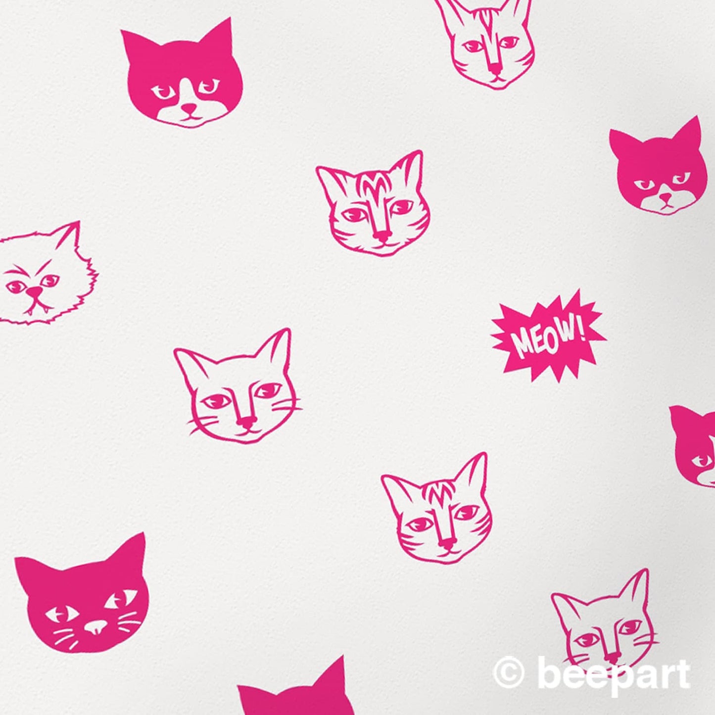 Cat Pattern Wall Decal Set – Cute Kitty Vinyl Stickers for Cat Lovers