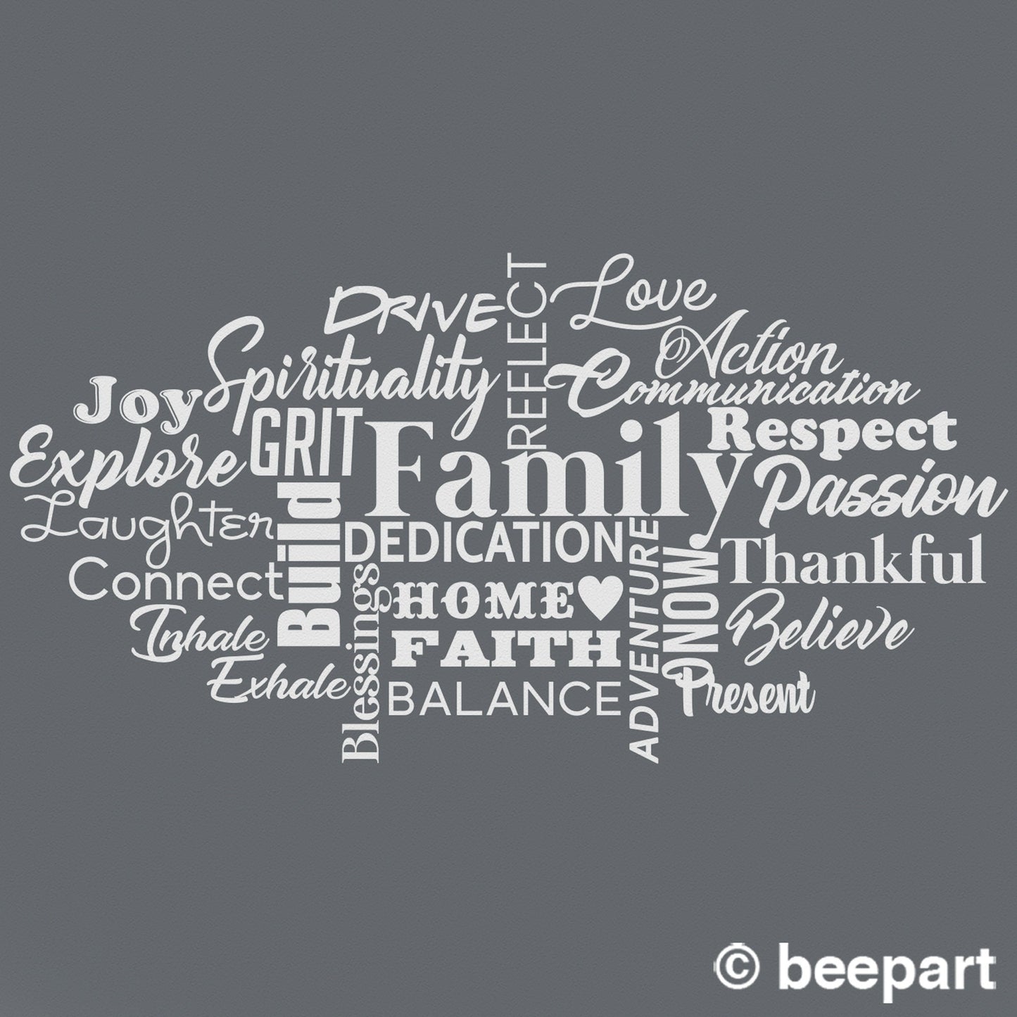 Custom Word Cloud Wall Decal | Personalized Vinyl Decal | beepart