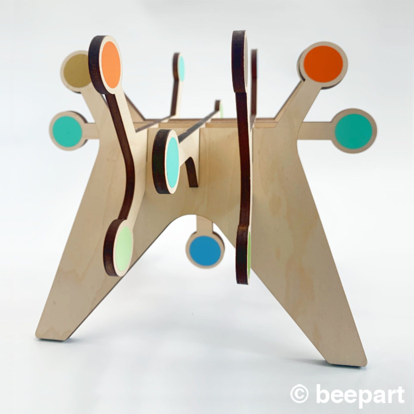 SPUTNIK Starburst Plant Stand | Mid Century Modern Wood Indoor Plant Holder