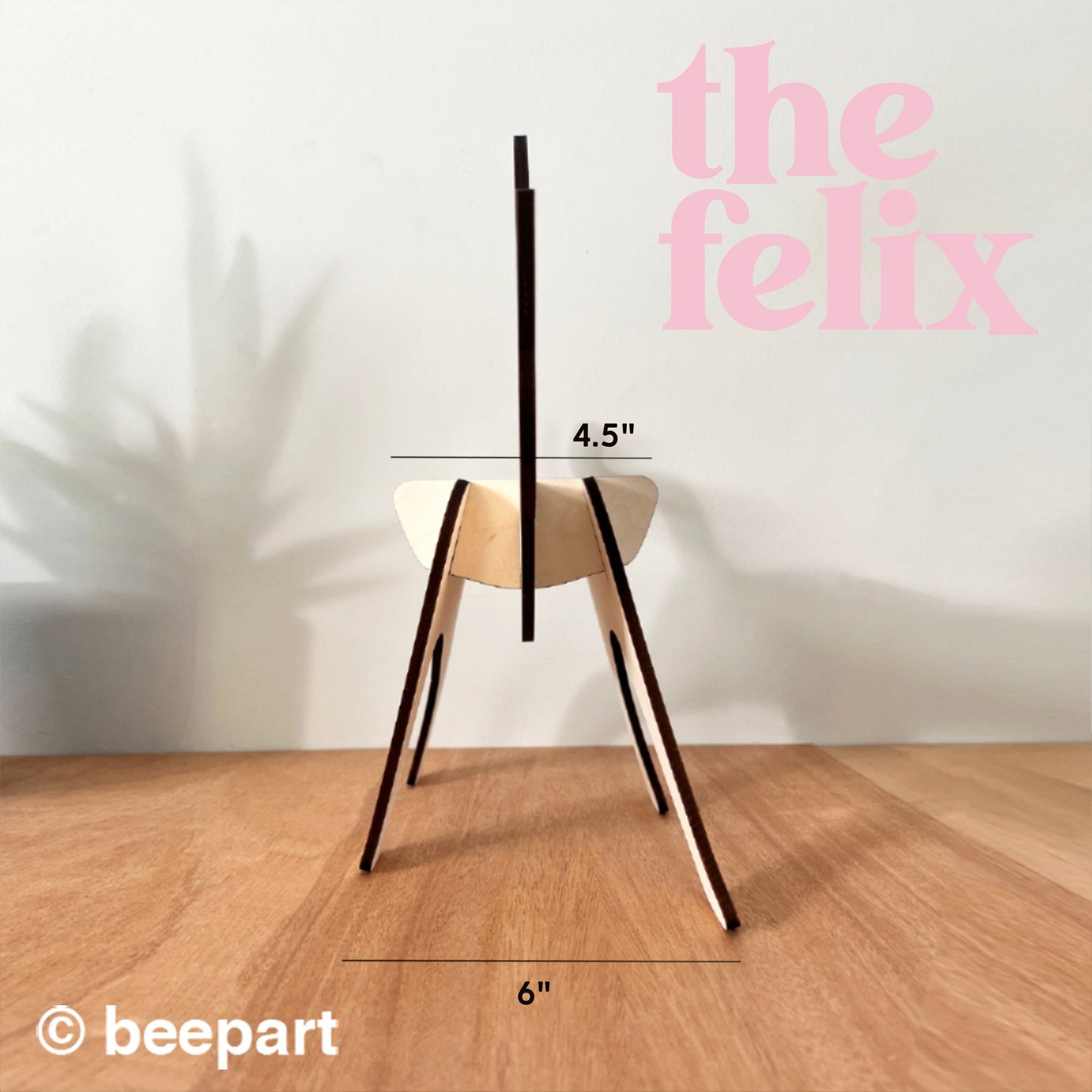 FELIX Cat Shaped Plant Stand | Wood Indoor Plant Holder – Cat Lover Gift
