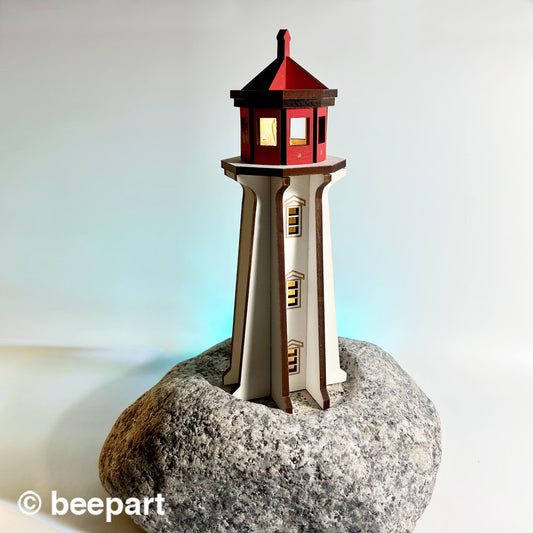 DIY Peggy's Cove Lighthouse Miniature Kit - Wood Lighthouse Model Nova Scotia 1:48 Scale