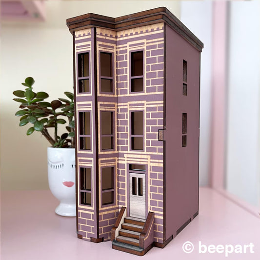 NYC Brownstone Miniature House: New York City Bookshelf Decor