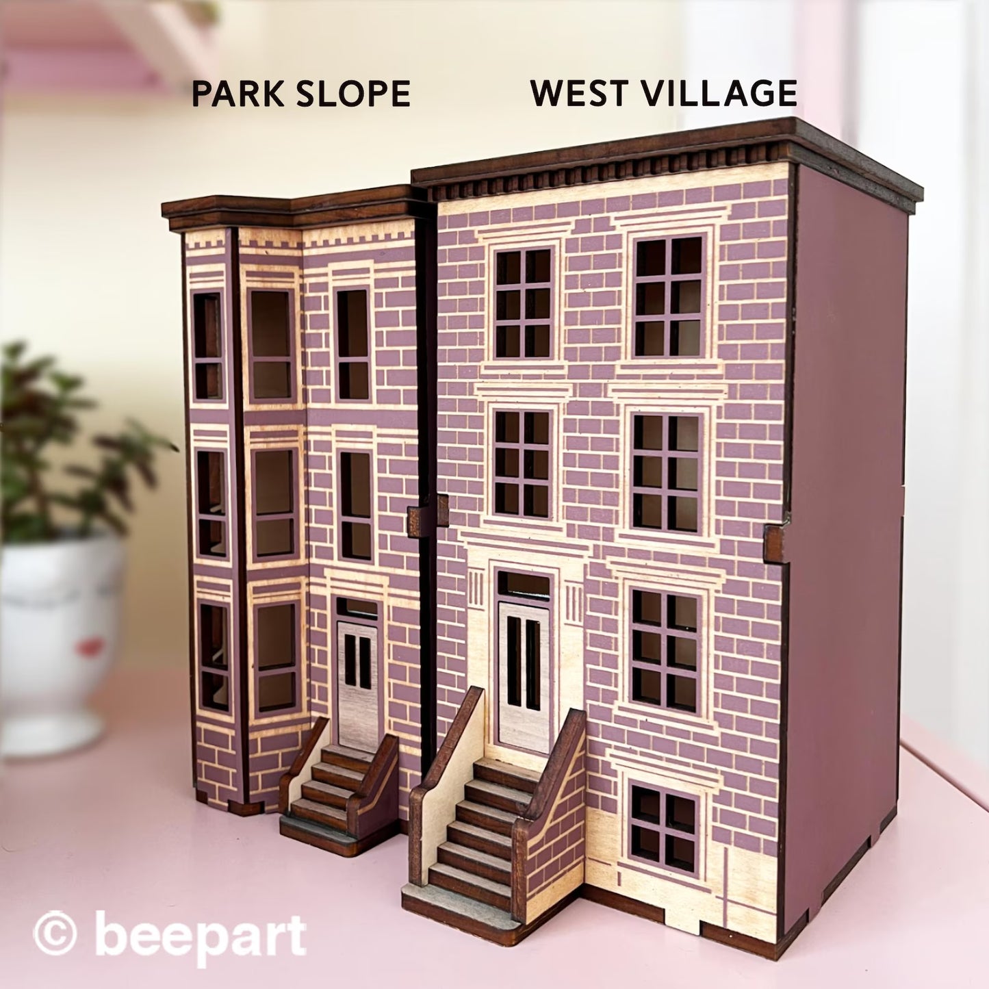 NYC Brownstone Miniature House: New York City Bookshelf Decor