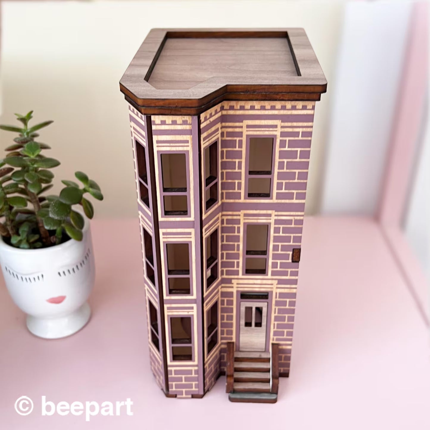 NYC Brownstone Miniature House: New York City Bookshelf Decor