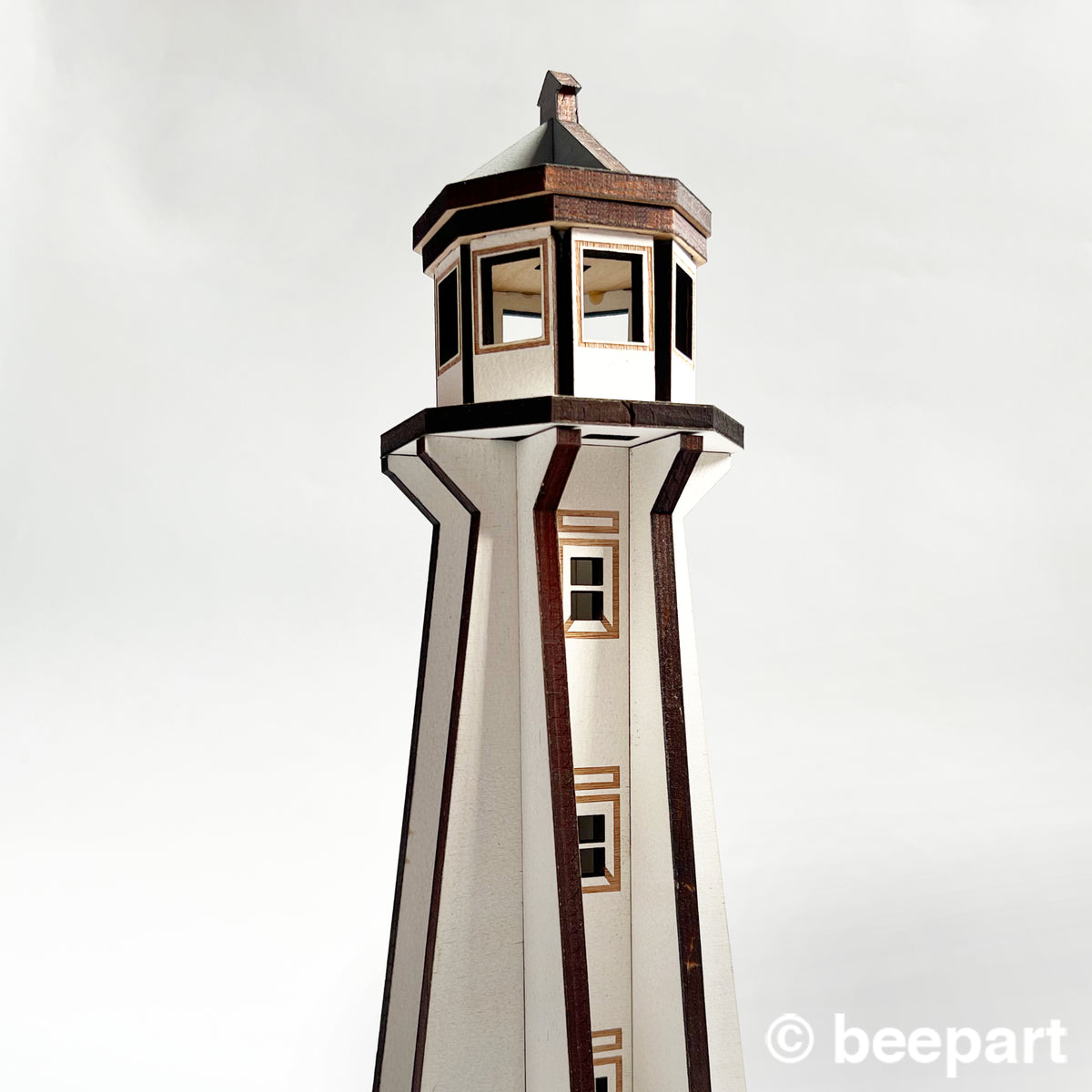 DIY Cape Spear 1955 Lighthouse Miniature Kit - Wood Lighthouse Model Newfoundland 1:48 Scale (Copy)