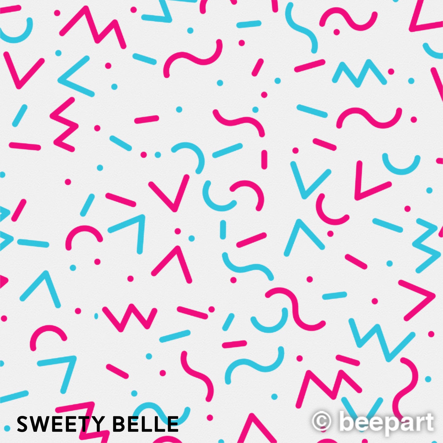 2 color 80s style abstract pattern wall decal set