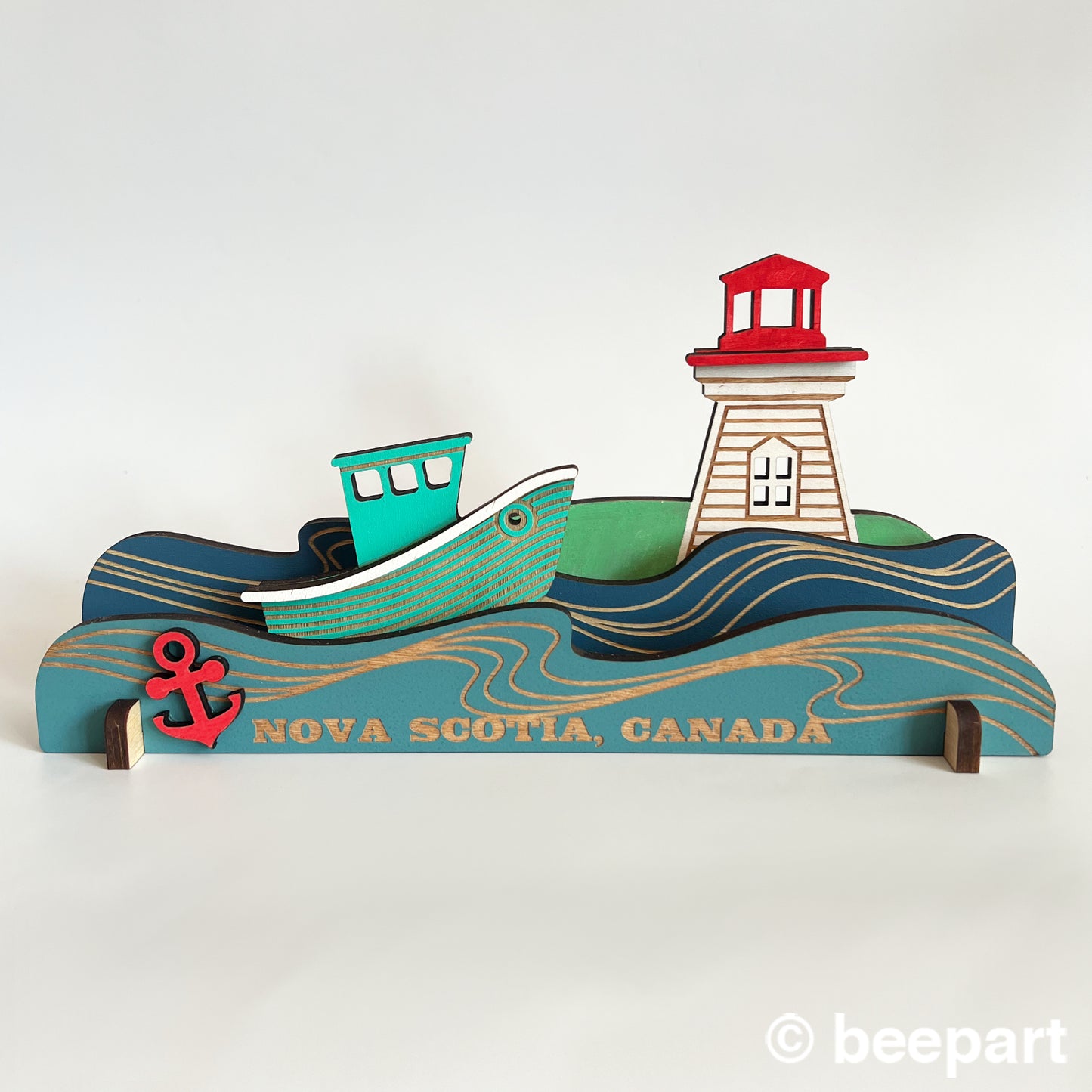 Nova Scotia Wooden Shelf Sitter – Handmade Painted Wood Decor