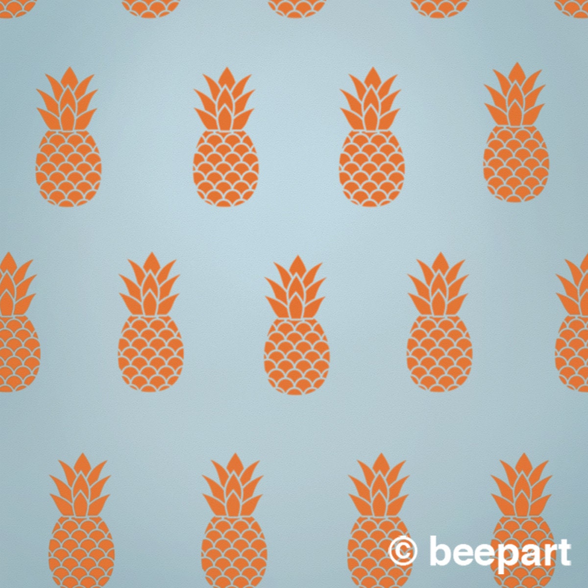 Pineapple Pattern Wall Decal Set