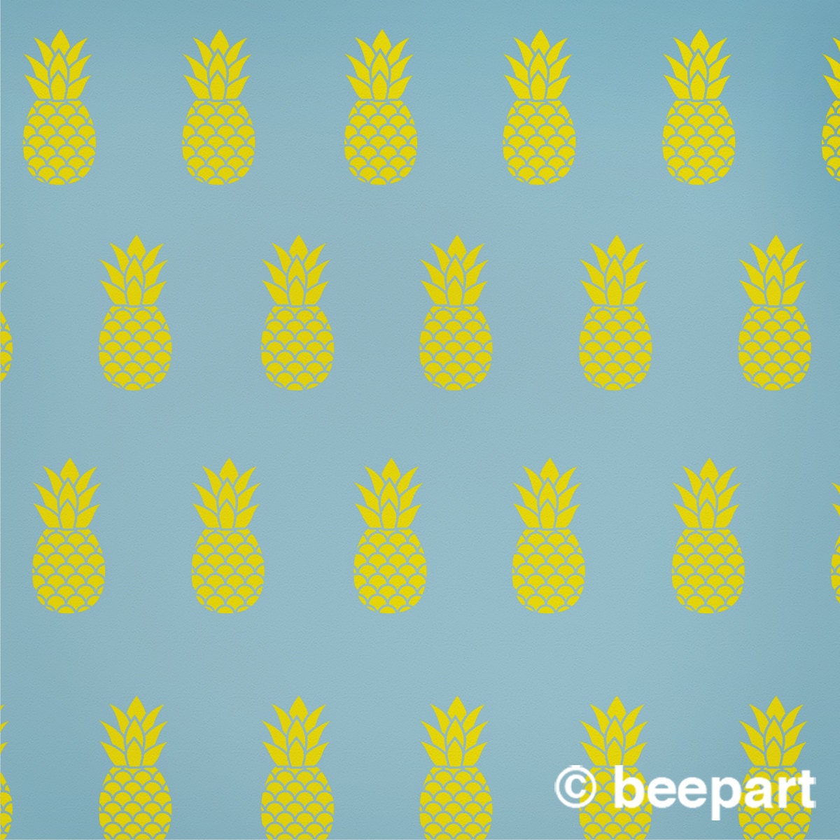 Pineapple Pattern Wall Decal Set