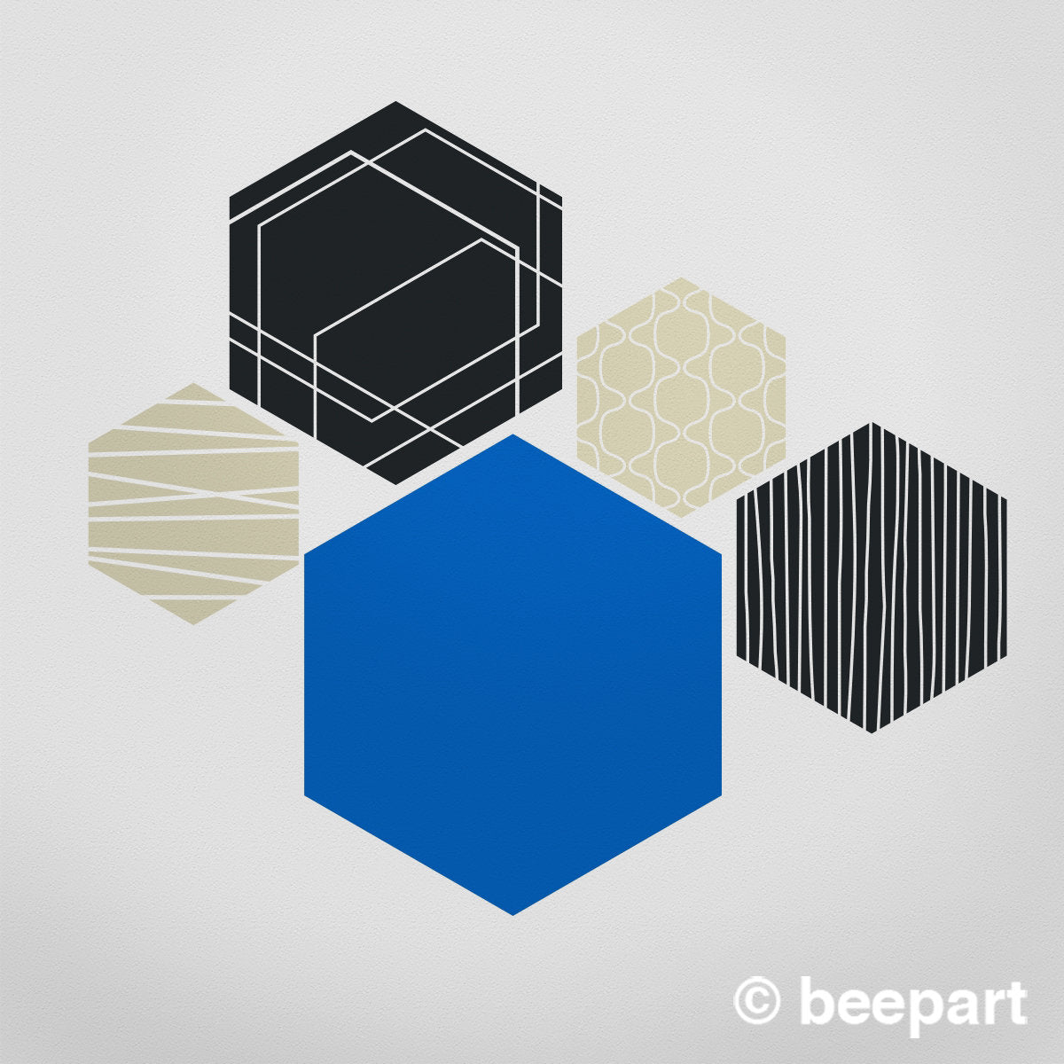 Hex wall decals- abstract wall stickers, hexagonal geometric wall art, modern art, minimalist art, minimal wall decor, geometric art