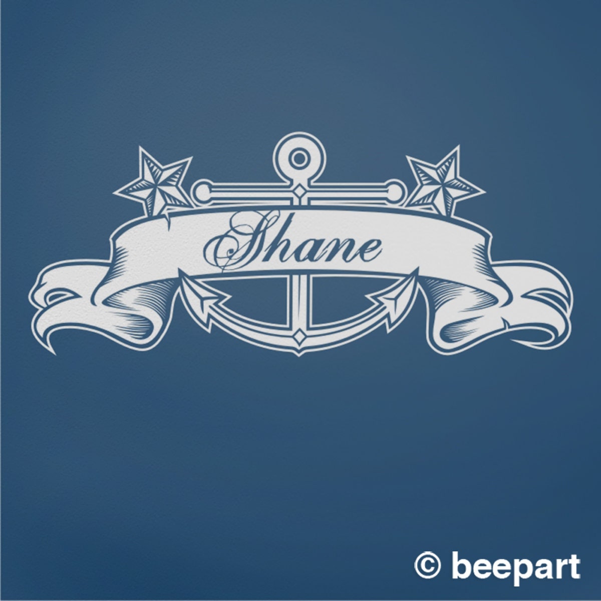 Anchor Wall Decal | Personalized Nautical Vinyl Sticker – Custom Name & Tattoo Style