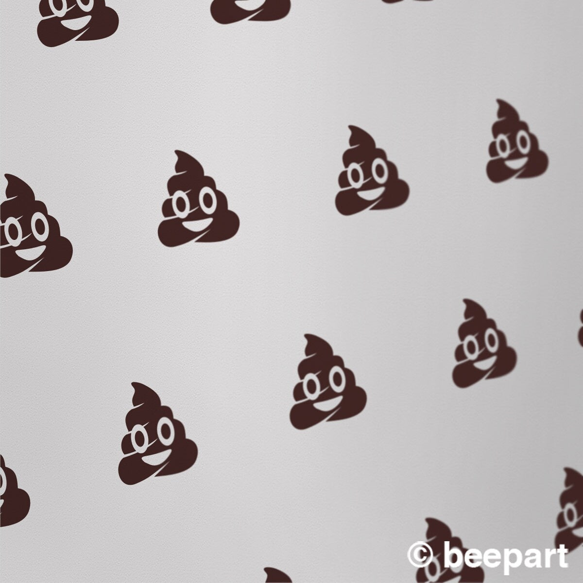 Poop Emoji Vinyl Wall Decal Set | Fun Bathroom & Kids Room Decor