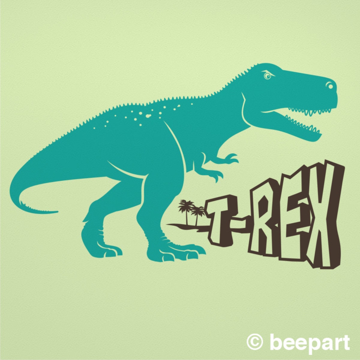 T-Rex Personalized Dinosaur Wall Decal | Custom Name Kids Room Decor