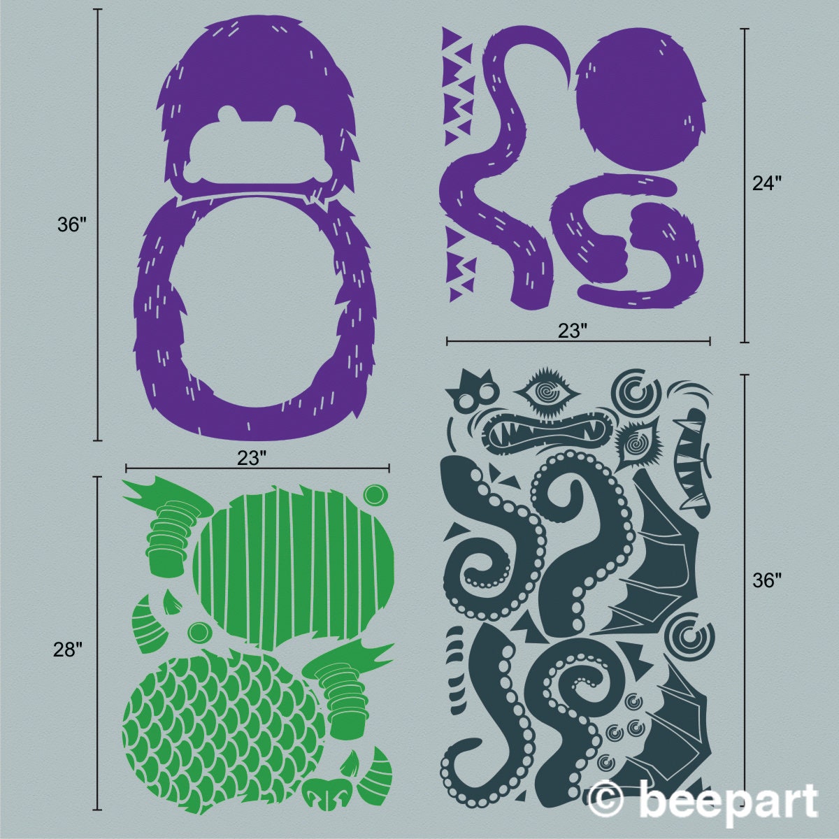 DIY Monster Wall Decal Kit – Make Your Own Monster Mural