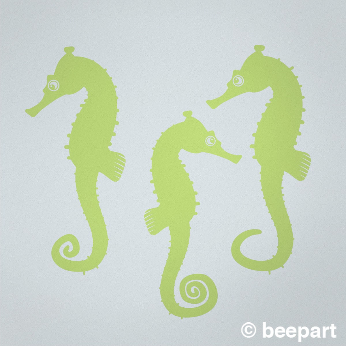 Seahorse Wall Decals – Nautical Nursery Vinyl Decal Set of 3