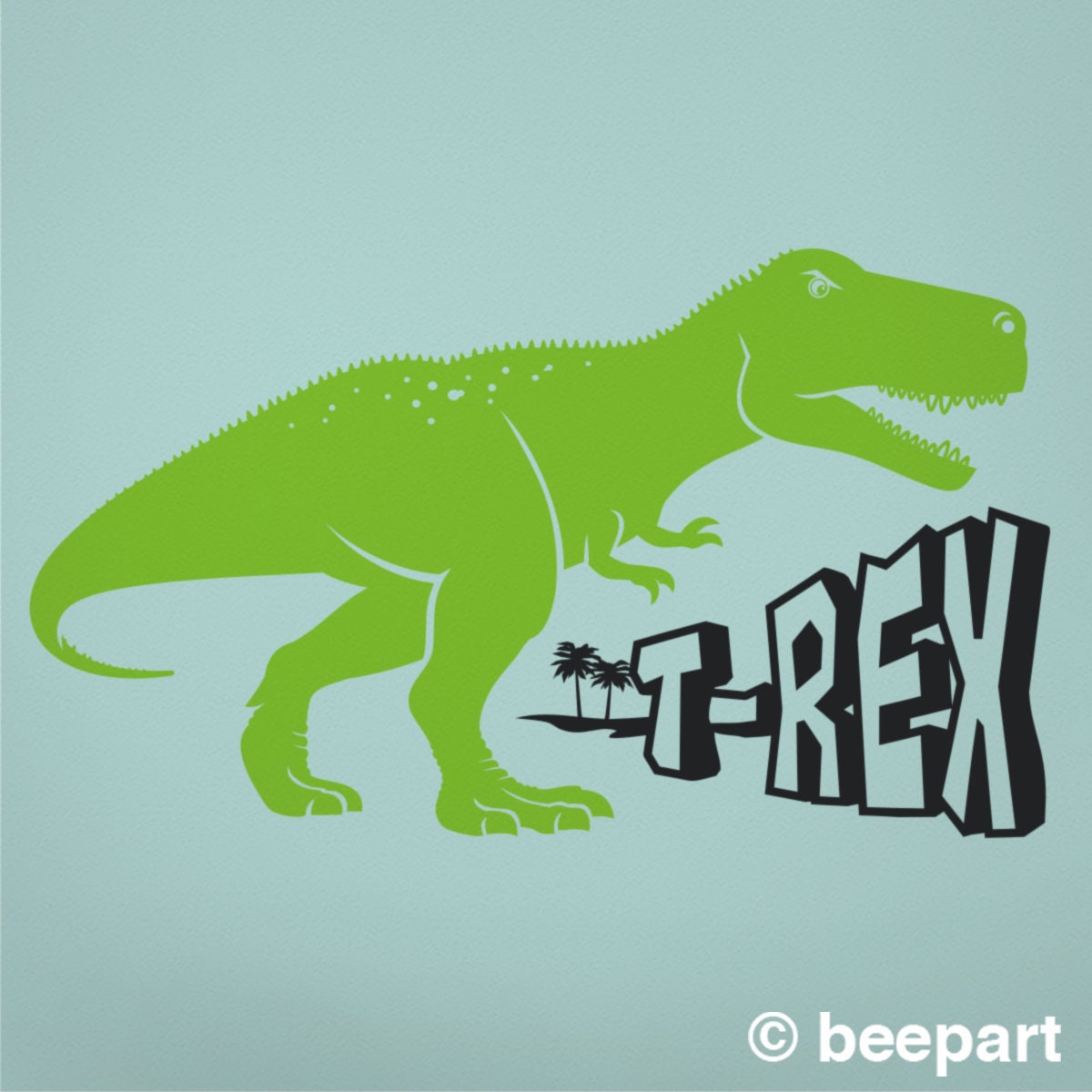 T-Rex Personalized Dinosaur Wall Decal | Custom Name Kids Room Decor