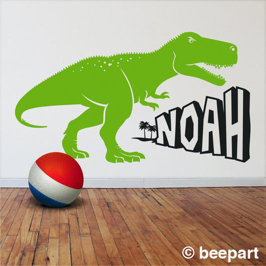 Dinosaur wall decal T Rex vinyl wall decal custom name dinosaur decal for boy's room personalized Tyrannosaurus Rex decal for kids room