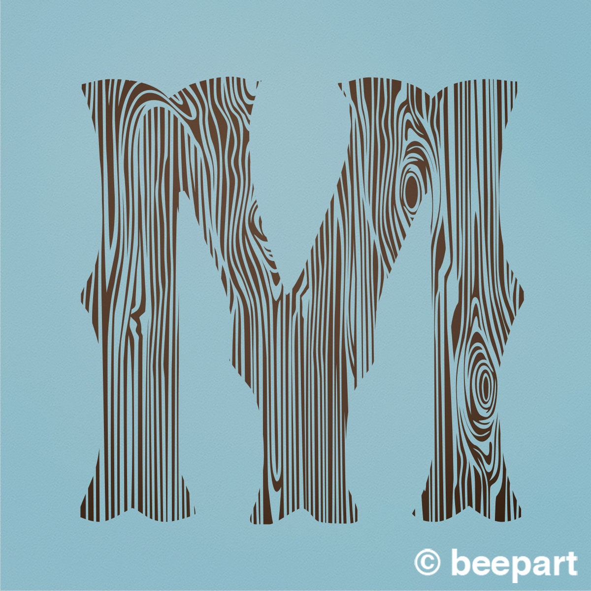 Monogram Letter Wall Decal | Patterned Initial Vinyl Sticker – Nursery & Bedroom