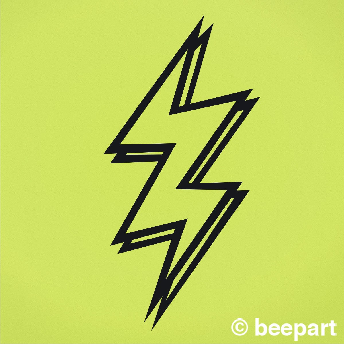 lightning bolt wall decal, lightning sticker, storm art, rock and roll art, 80s design, fun decor