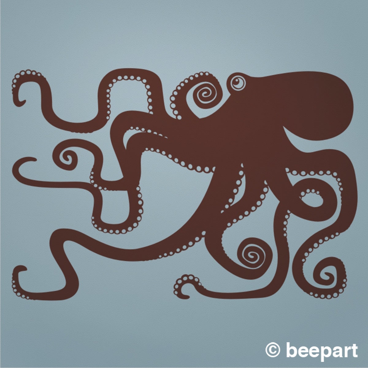 Large Octopus Vinyl Wall Decal | Ocean Animal Art for Bedroom & Nursery