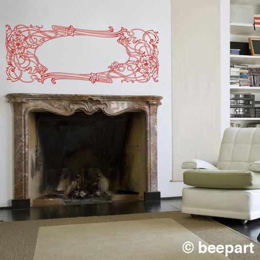 Art Nouveau Wall Decal | Ornate Vintage Headboard & Room Decor