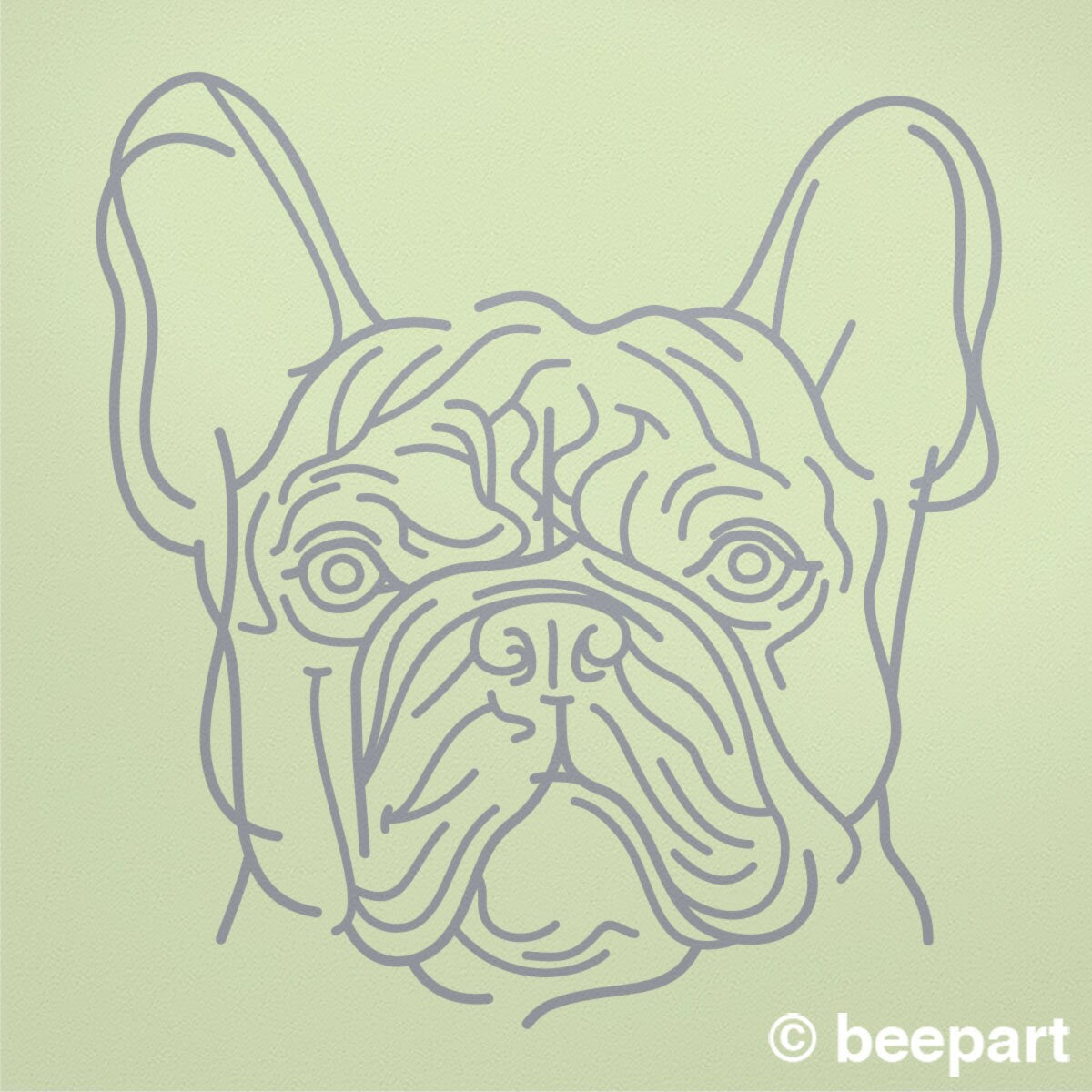 French bulldog wall decal, bulldog line drawing, frenchies decor, dog art, large wall sticker, animal wall decor