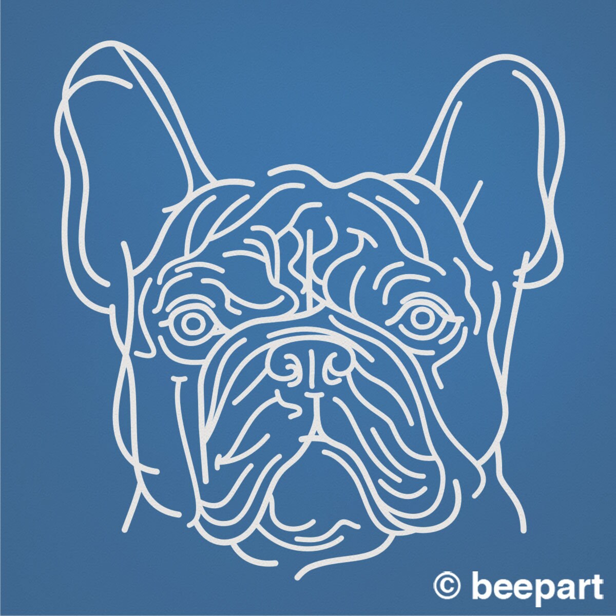 French bulldog wall decal, bulldog line drawing, frenchies decor, dog art, large wall sticker, animal wall decor