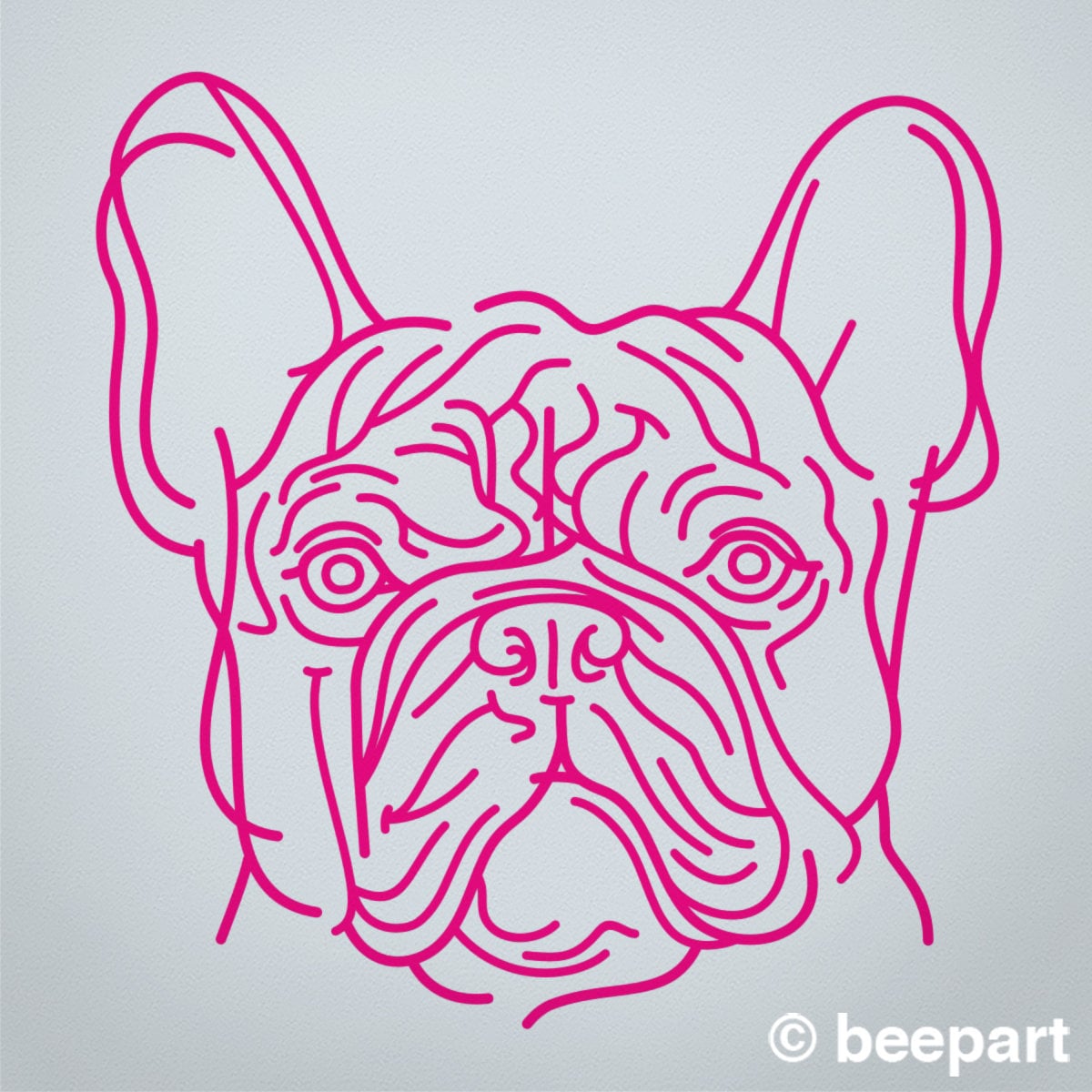 French bulldog wall decal, bulldog line drawing, frenchies decor, dog art, large wall sticker, animal wall decor