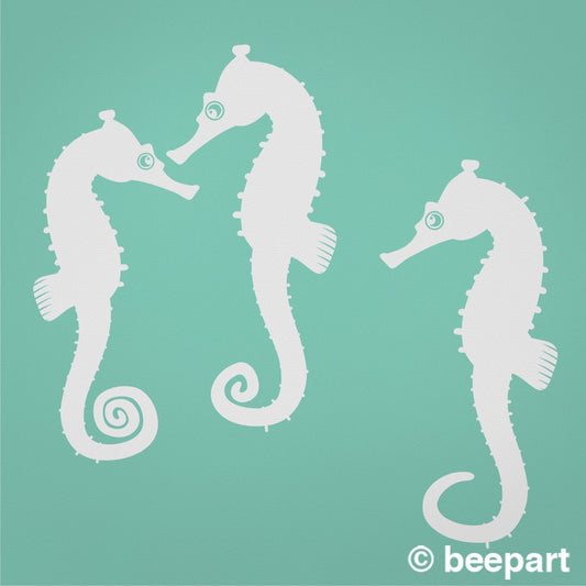 Seahorse Wall Decals – Nautical Nursery Vinyl Decal Set of 3