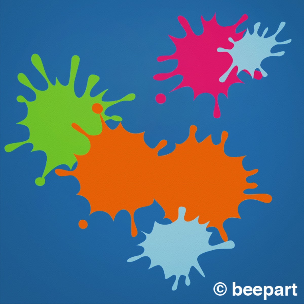 Paint Splatter Wall Decal Set | 4-Colour Ink Splotch Art Room Vinyl Sticker