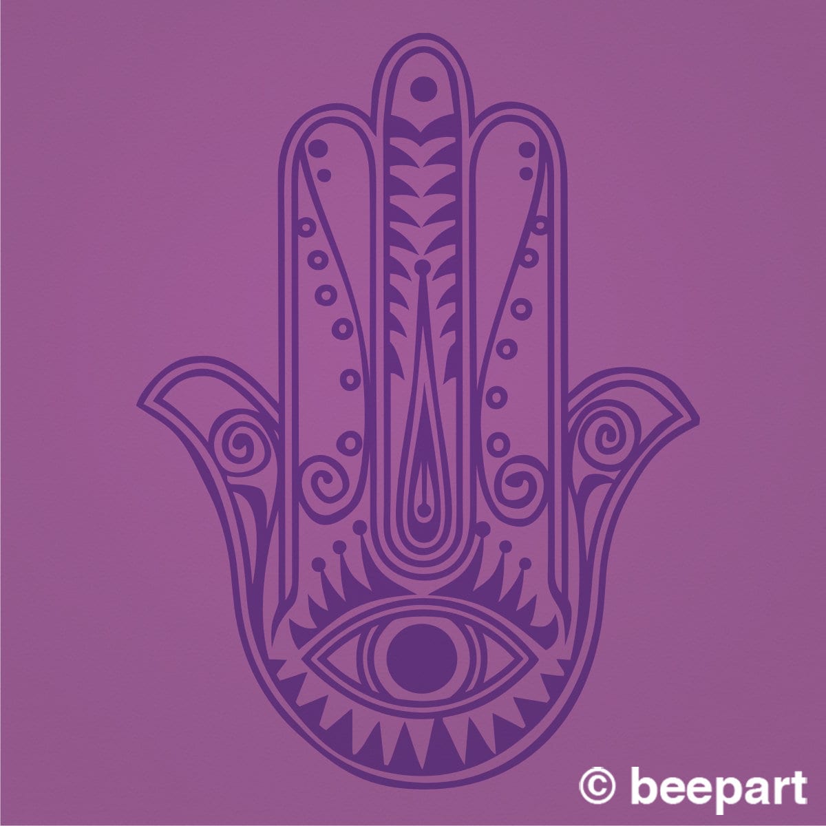 Hamsa wall decal, traditional khamsa art, yoga studio decor, middle east art