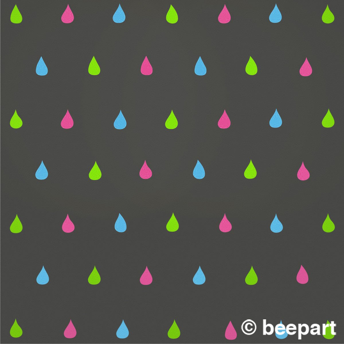 Rain Drop Wall Decals | Kids Nursery & Children's Room Vinyl Decal Set | beepart