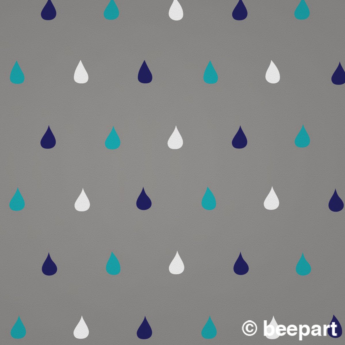 Rain Drop Wall Decals | Kids Nursery & Children's Room Vinyl Decal Set | beepart