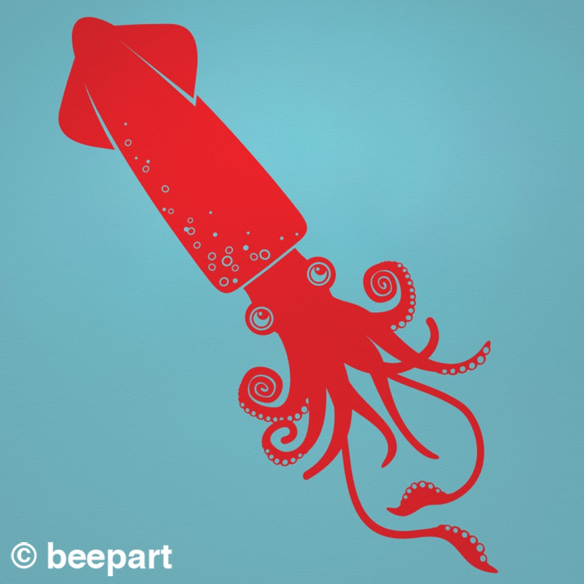 Squid Wall Decal – Sea Creature Nursery & Kids Room Art
