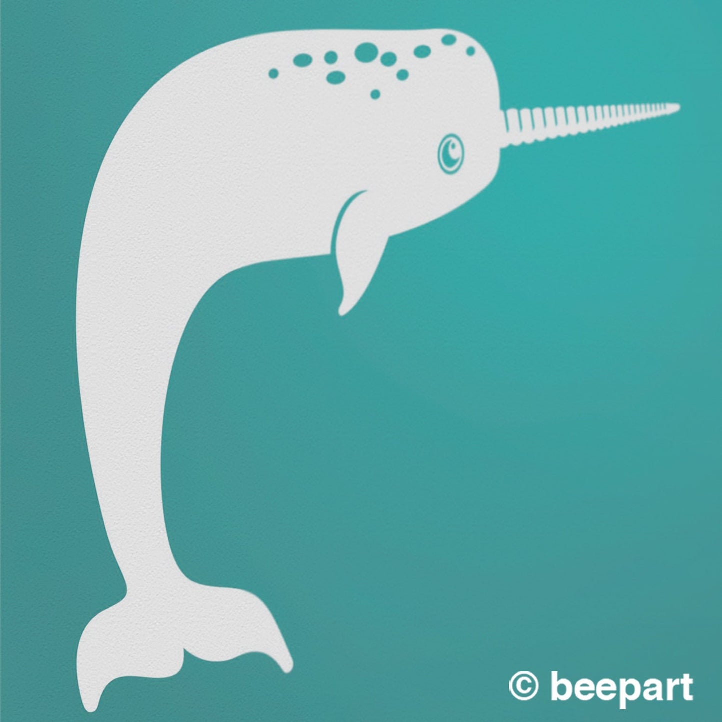 Narwhal Wall Decal – Friendly Sea Animal Vinyl Sticker for Kids & Nursery
