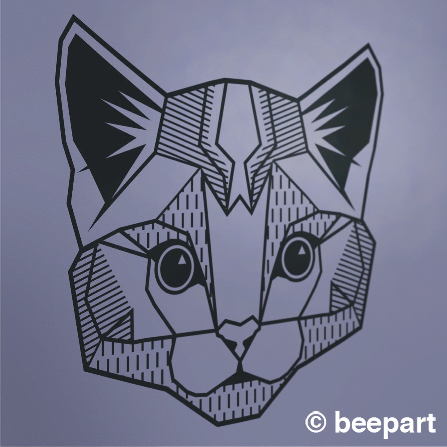 Geometric Cat Vinyl Wall Decal | Modern Cat Lover Home Decor