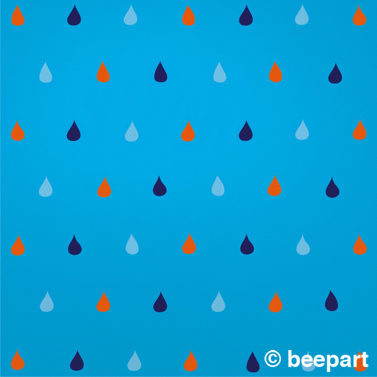Rain Drop Wall Decals | Kids Nursery & Children's Room Vinyl Decal Set | beepart
