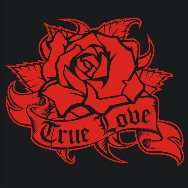 Rose Wall Decal | Traditional Tattoo Wall Art | Custom Personalized Decal