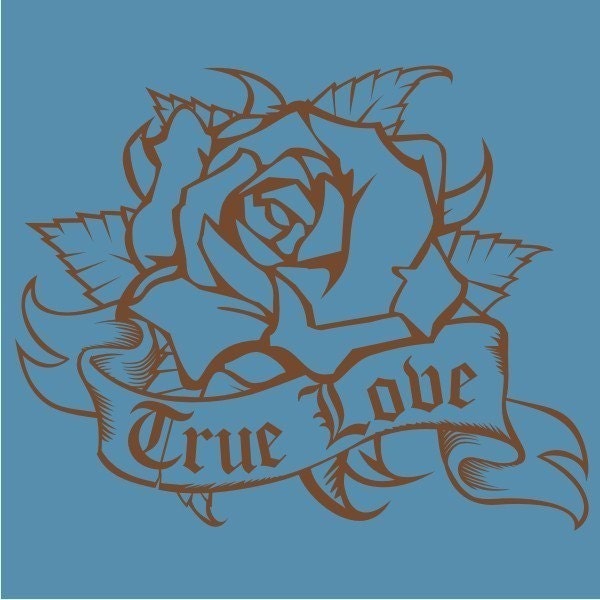 Rose Wall Decal | Traditional Tattoo Wall Art | Custom Personalized Decal