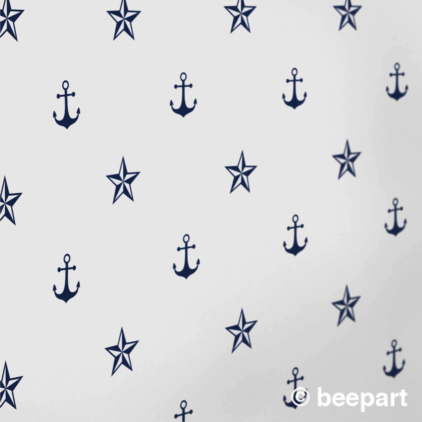 Nautical Anchor & Stars Wall Decal Set