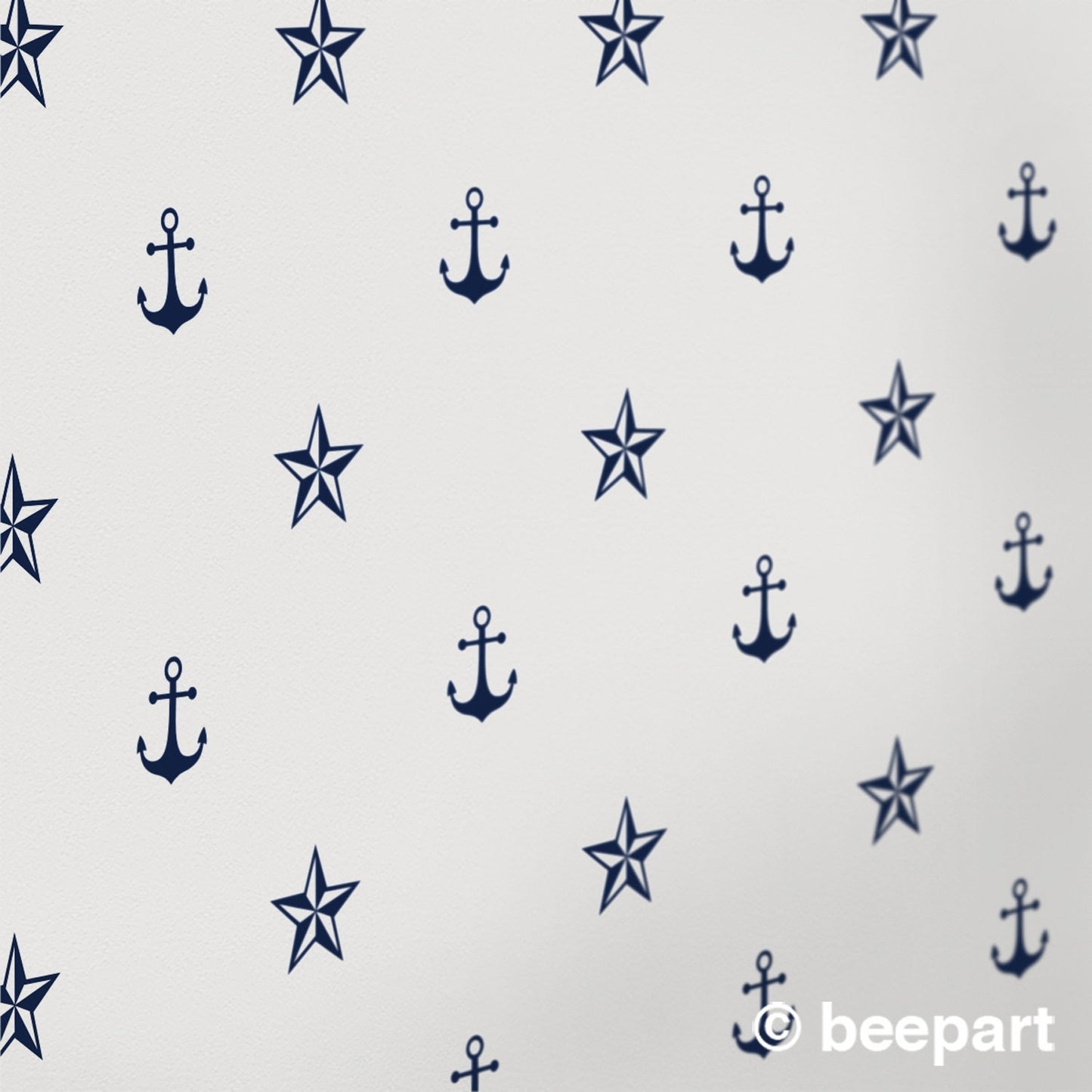 Nautical Anchor & Star Wall Decal Set | Sailor Coastal Home Decor