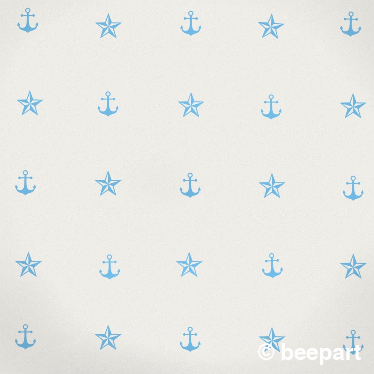 Nautical Anchor & Stars Wall Decal Set