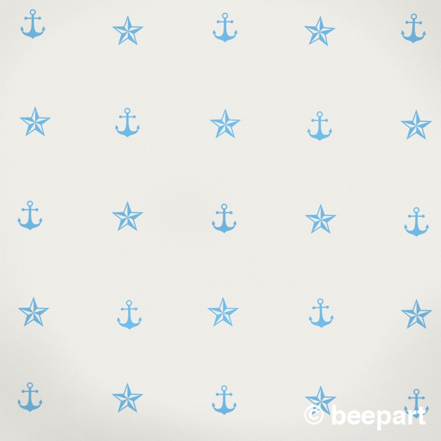 Nautical Anchor & Star Wall Decal Set | Sailor Coastal Home Decor