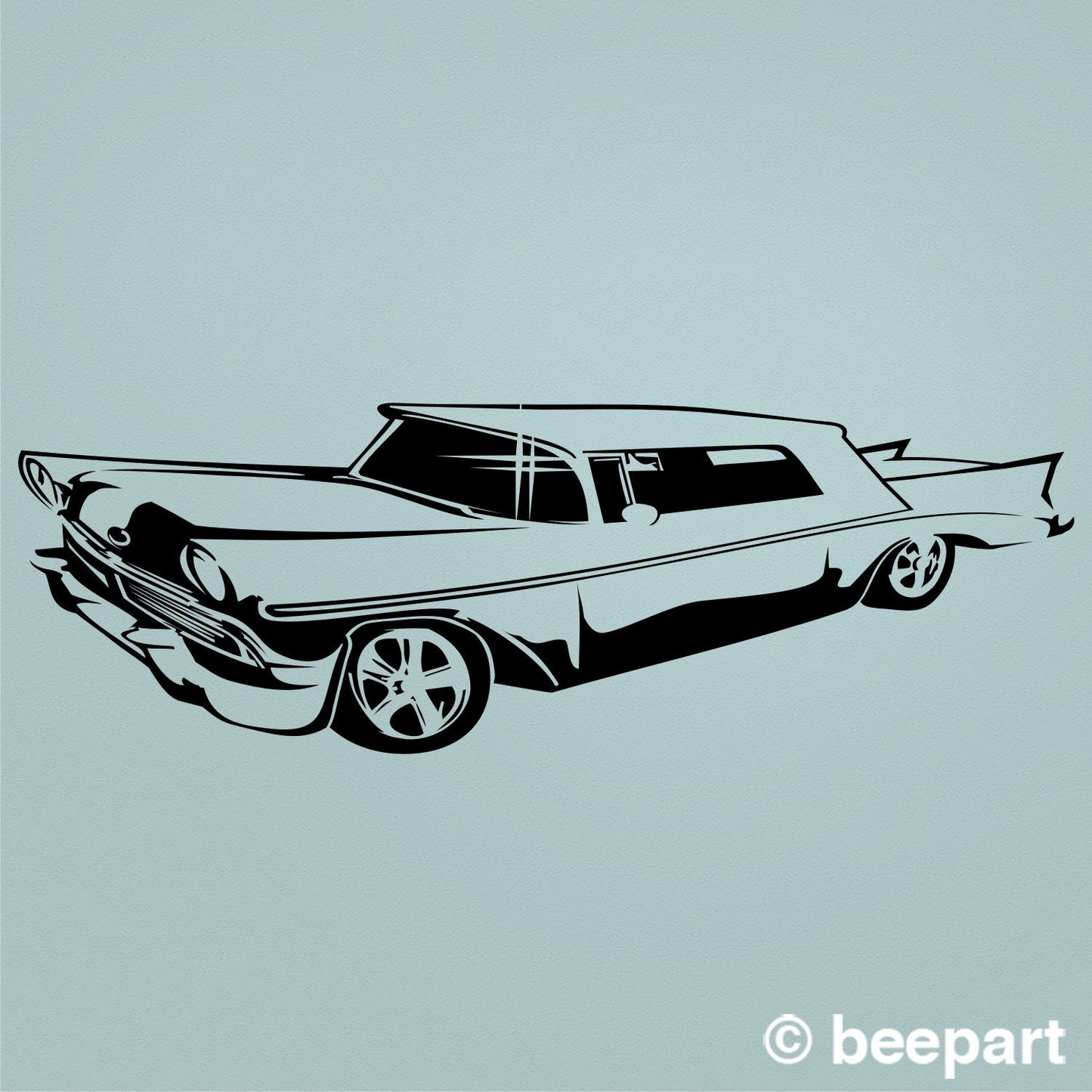 Lowrider Vinyl Wall Decal | Muscle Car Art for Garage & Boys Room