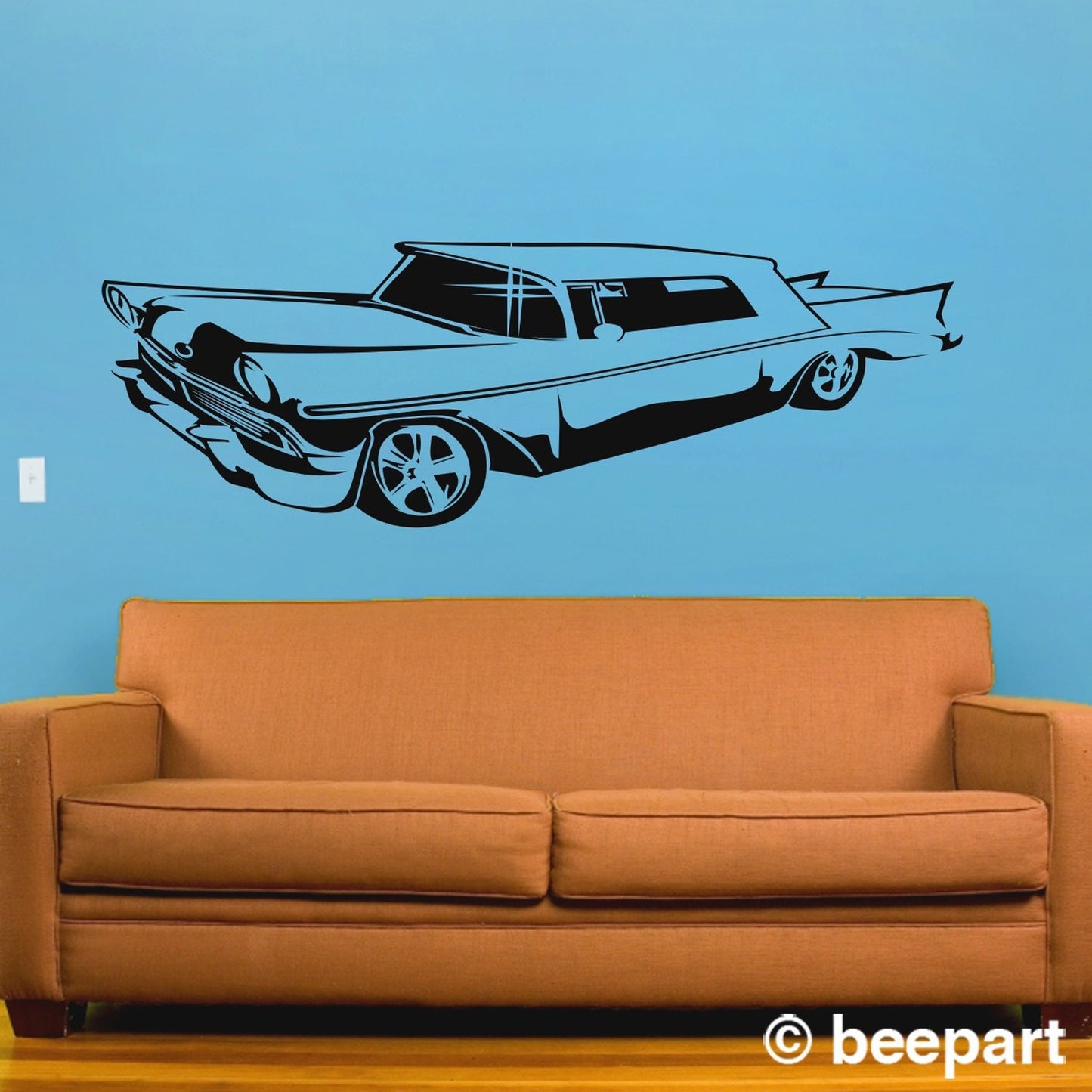 Lowrider Vinyl Wall Decal | Muscle Car Art for Garage & Boys Room