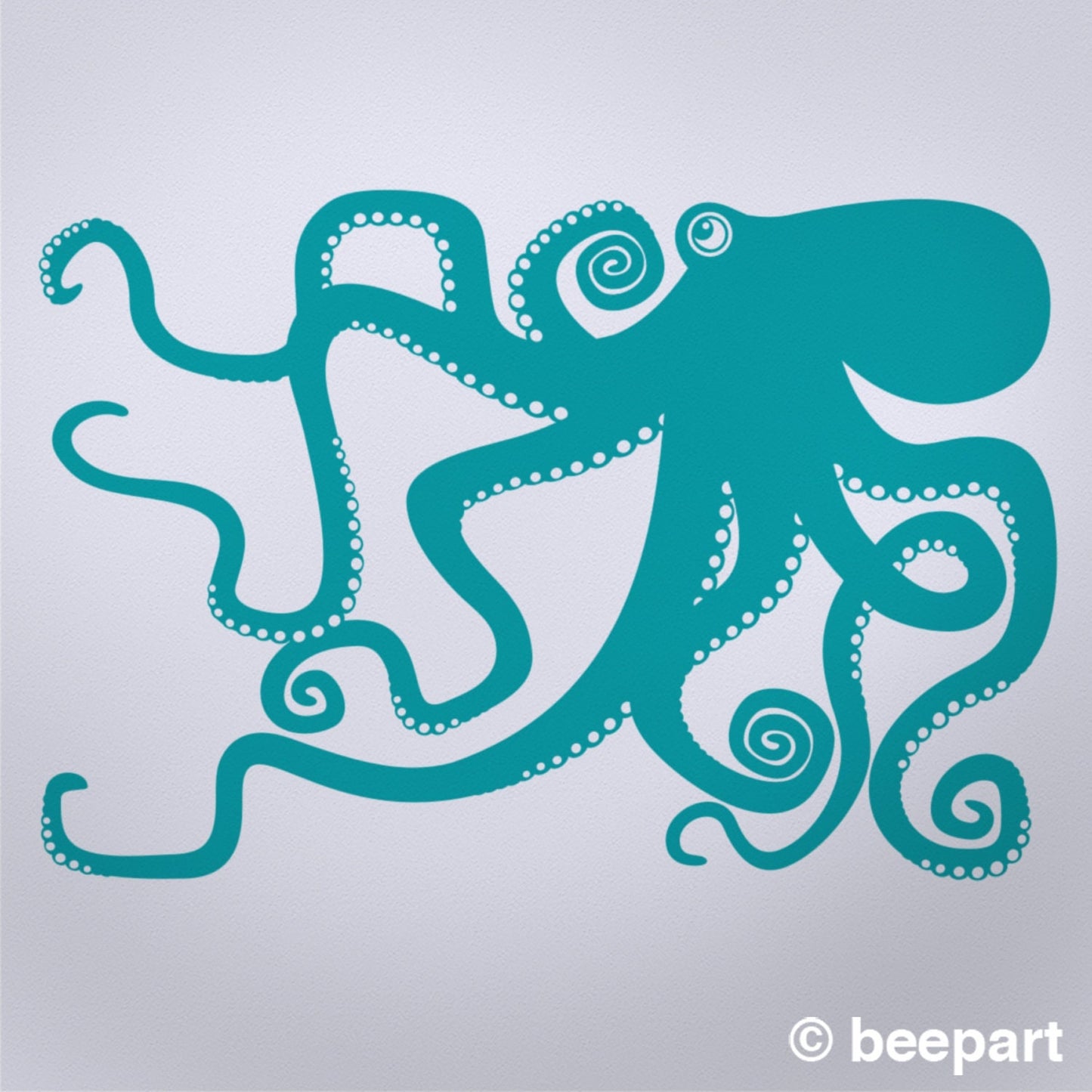 Octopus wall decal- octopus wall art, animal art, octopus art, marine life decor, cute animal art, baby girl nursery, baby boy nursery