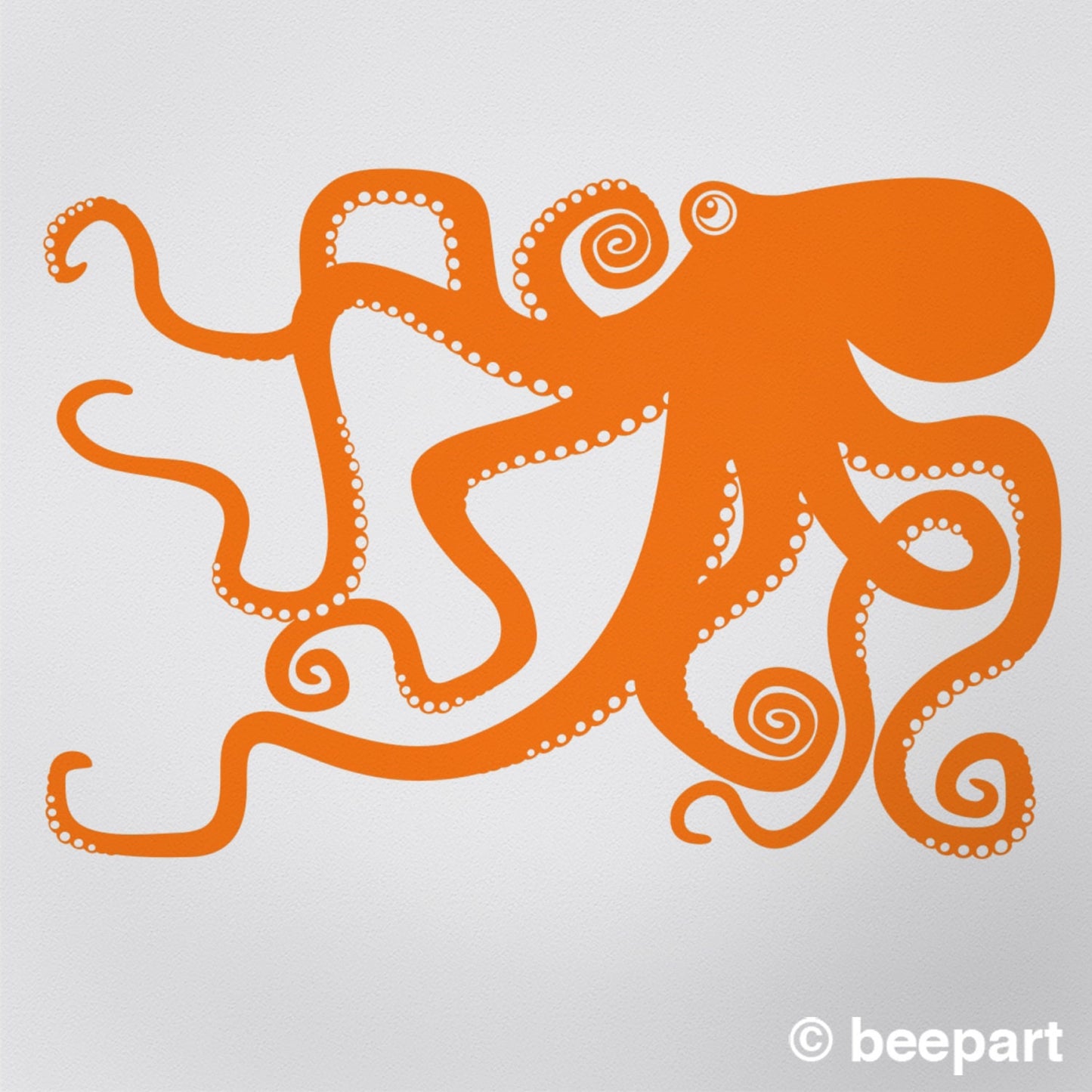Octopus wall decal- octopus wall art, animal art, octopus art, marine life decor, cute animal art, baby girl nursery, baby boy nursery
